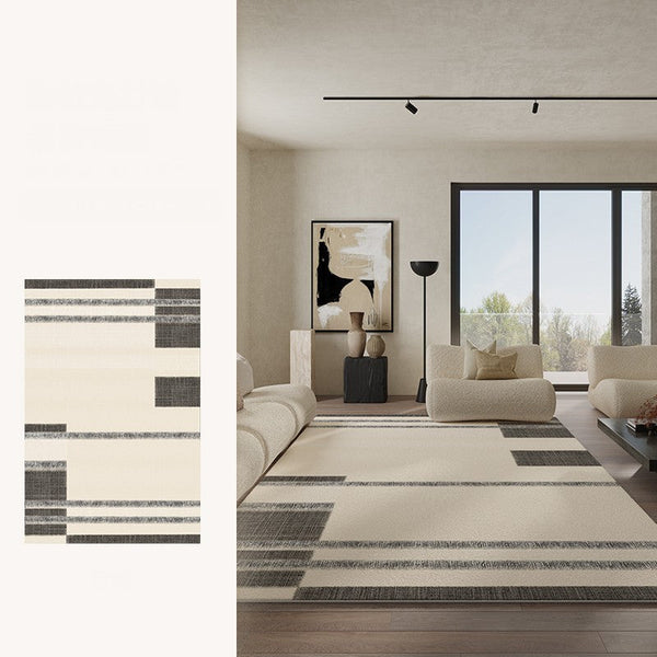 Abstract Area Rugs for Living Room, Geometric Contemporary Modern Rugs Next to Bed, Modern Carpets for Office, Modern Soft Rugs under Dining Room Table-Silvia Home Craft