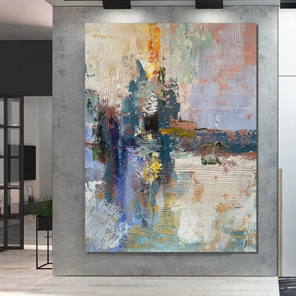 Living Room Acrylic Painting, Modern Wall Art Ideas for Dining Room, Large Canvas Painting, Contemporary Painting, Large Paintings for Bedroom-Silvia Home Craft