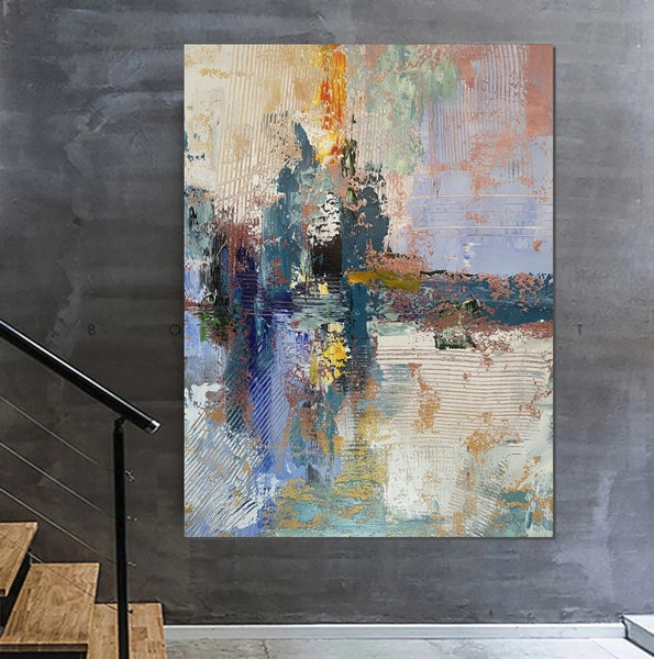 Living Room Acrylic Painting, Modern Wall Art Ideas for Dining Room, Large Canvas Painting, Contemporary Painting, Large Paintings for Bedroom-Silvia Home Craft