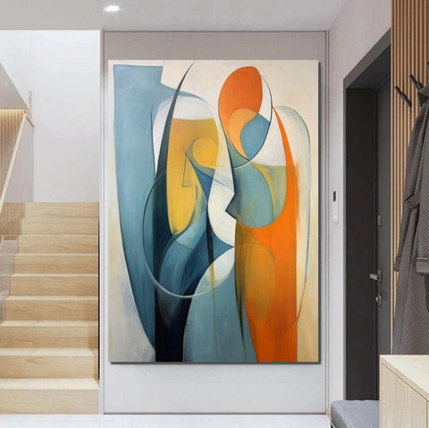 Simple Modern Art, Bedroom Wall Art Paintings, Large Painting on Canvas, Acrylic Abstract Paintings, Buy Abstract Painting Online-Silvia Home Craft