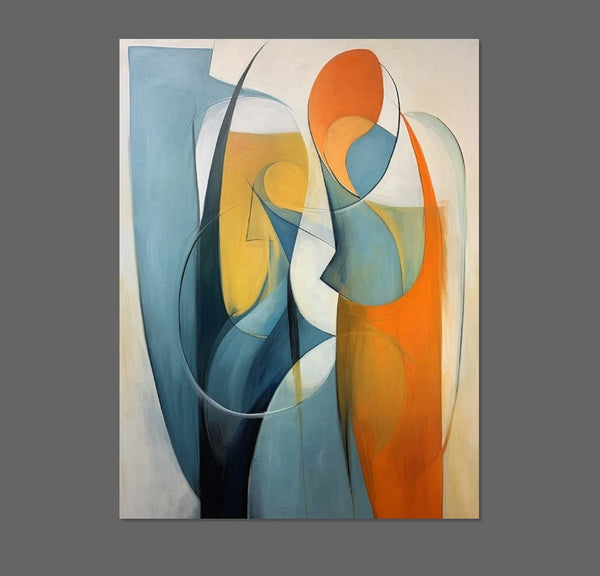 Simple Modern Art, Bedroom Wall Art Paintings, Large Painting on Canvas, Acrylic Abstract Paintings, Buy Abstract Painting Online-Silvia Home Craft