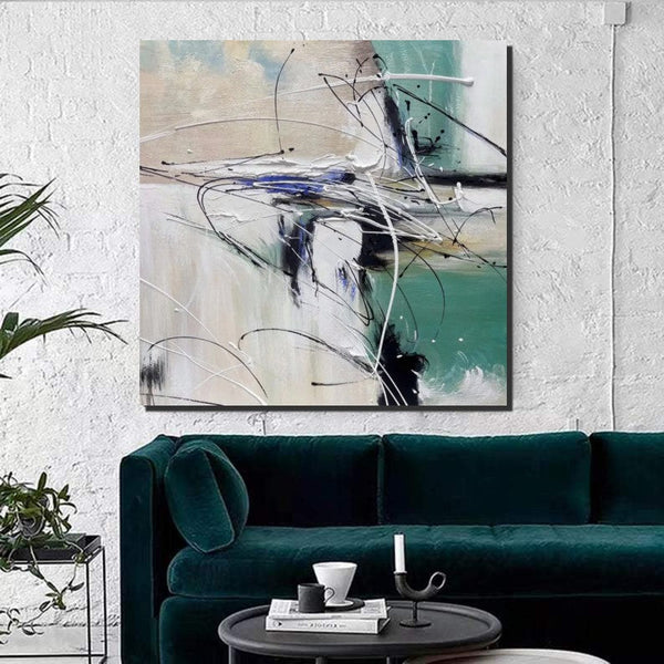 Abstract Acrylic Paintings for Living Room, Oversized Large Wall Art, Modern Contemporary Artwork, Buy Paintings Online, Heavy Texture Canvas Art-Silvia Home Craft