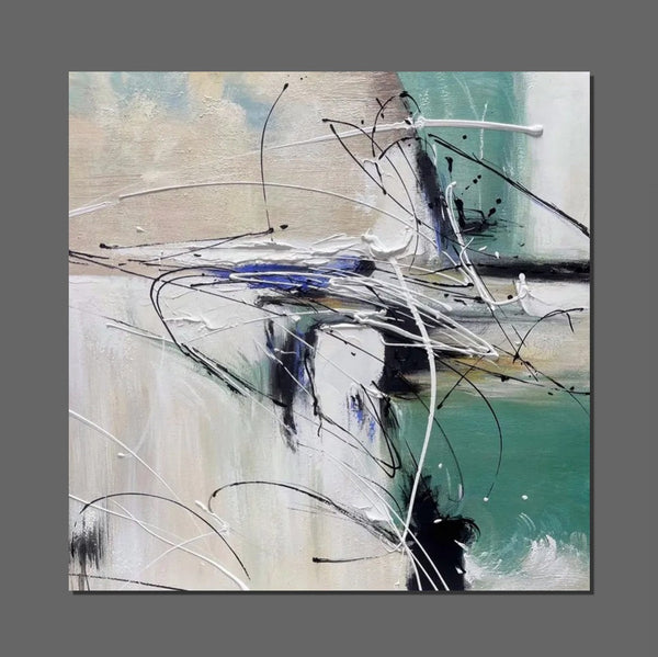 Abstract Acrylic Paintings for Living Room, Oversized Large Wall Art, Modern Contemporary Artwork, Buy Paintings Online, Heavy Texture Canvas Art-Silvia Home Craft