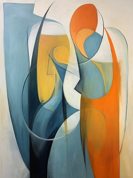 Simple Modern Art, Bedroom Wall Art Paintings, Large Painting on Canvas, Acrylic Abstract Paintings, Buy Abstract Painting Online-Silvia Home Craft