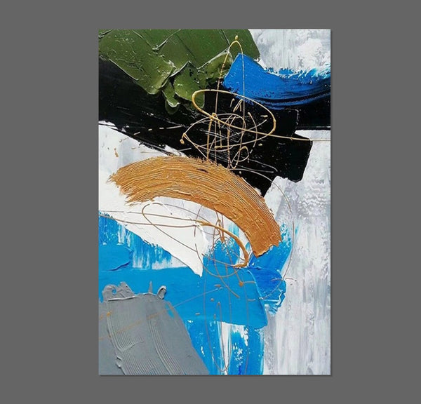 Large Acrylic Canvas Paintings, Living Room Abstract Wall Art Ideas, Large Wall Art Ideas, Impasto Painting, Simple Modern Abstract Painting-Silvia Home Craft