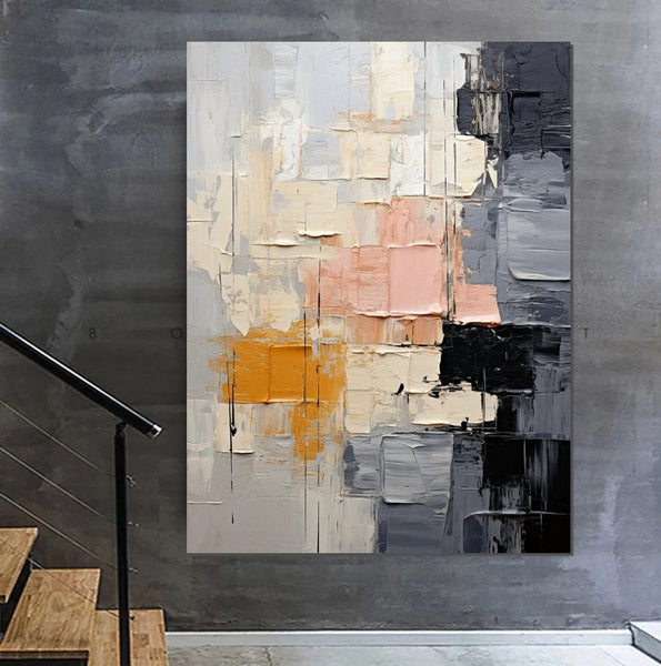 Living Room Wall Art Painting, Modern Contemporary Abstract Artwork, Palette Knife Paintings, Extra Large Acrylic Painting, Simple Modern Art-Silvia Home Craft