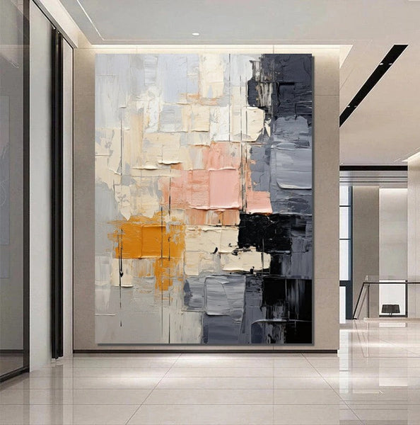 Living Room Wall Art Painting, Modern Contemporary Abstract Artwork, Palette Knife Paintings, Extra Large Acrylic Painting, Simple Modern Art-Silvia Home Craft