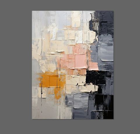 Living Room Wall Art Painting, Modern Contemporary Abstract Artwork, Palette Knife Paintings, Extra Large Acrylic Painting, Simple Modern Art-Silvia Home Craft