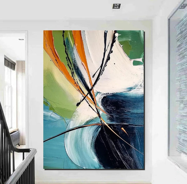 Dining Room Canvas Painting, Contemporary Modern Artwork, Large Canvas Painting for Office, Simple Modern Acrylic Paintings-Silvia Home Craft