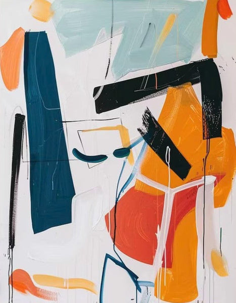 Large Wall Art Ideas, Impasto Painting, Simple Modern Abstract Painting, Large Acrylic Canvas Paintings, Living Room Abstract Wall Art Ideas-Silvia Home Craft