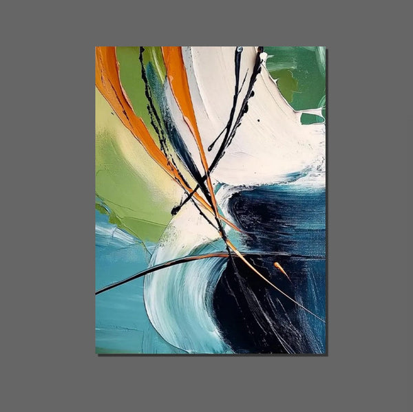 Dining Room Canvas Painting, Contemporary Modern Artwork, Large Canvas Painting for Office, Simple Modern Acrylic Paintings-Silvia Home Craft