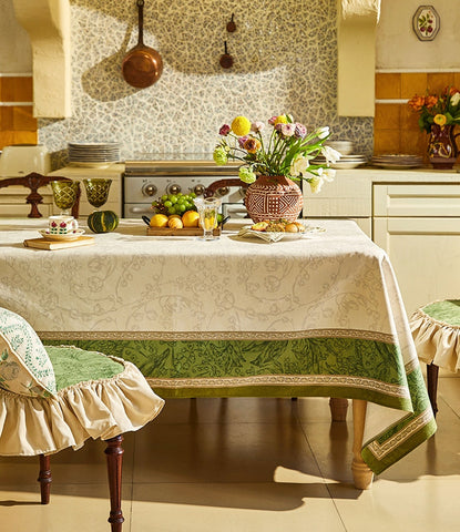 Lilies of the Valley, Flower Pattern Tablecloth, Rectangle Tablecloth for Dining Room Table, Square Tablecloth, Farmhouse Table Cloth, Wedding Tablecloth, Waterproof Tablecloth-Silvia Home Craft