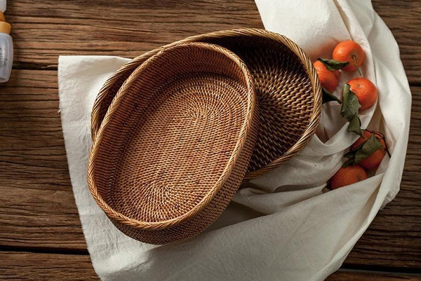 Indonesia Woven Storage Basket, Small Rattan Storage Basket, Kitchen Storage Basket, Storagey Basket for Pantry-Silvia Home Craft