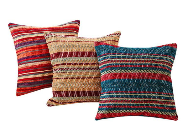Bohemian Decorative Sofa Pillows, Extra Large Geometric Pattern Chenille Throw Pillows, Oriental Throw Pillow for Couch-Silvia Home Craft