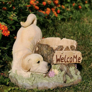 Large Dog Flowerpot, Unique Resin Statue for Garden, Villa Outdoor Decor Gardening Ideas, Creative Modern Statue for Garden Ornaments-Silvia Home Craft