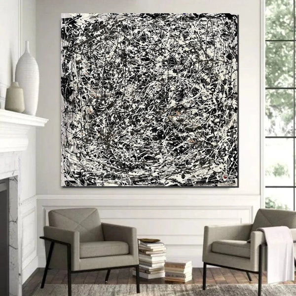 Abstract Canvas Painting, Extra Large Abstract Artwork, Modern Paintings for Dining Room, Hand Painted Wall Painting-Silvia Home Craft