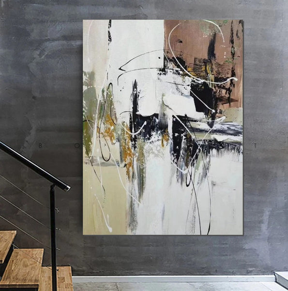 Large Paintings Behind Sofa, Acrylic Painting for Bedroom, Acrylic Paintings on Canvas, Modern Paintings, Buy Paintings Online-Silvia Home Craft