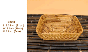 Small Rattan Storage Baskets, Storage Baskets for Shelves, Kitchen Storage Basket, Woven Storage Baskets for Bathroom-Silvia Home Craft