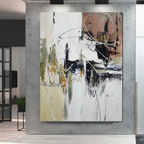 Large Paintings Behind Sofa, Acrylic Painting for Bedroom, Acrylic Paintings on Canvas, Modern Paintings, Buy Paintings Online-Silvia Home Craft