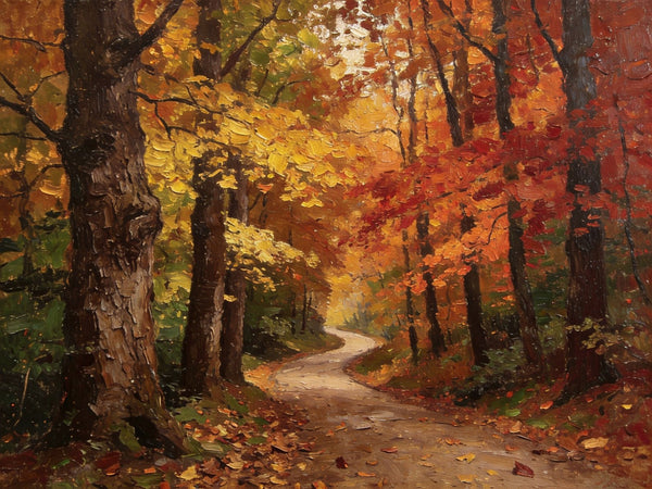 Landscape Canvas Paintings, Autumn Forest Landscape, Canvas Wall Art Paintings, Hand Painted Canvas Art, Original Oil Paintings, Buy Small Canvas Paintings-Silvia Home Craft