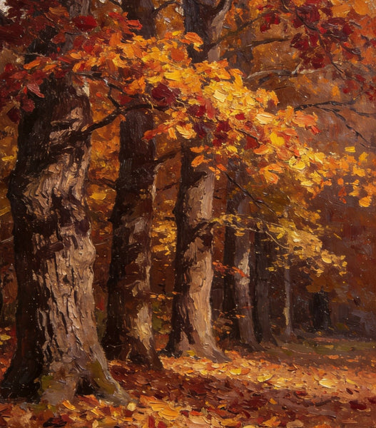 Original Landscape Art, Autumn Forest Landscape, Landscape Paintings for Bedroom, Small Oil Paintings, Hand Painted Canvas Art, Heavy Texture Wall Art Paintings-Silvia Home Craft