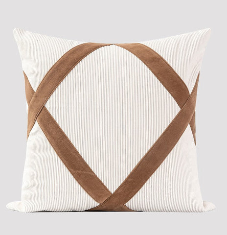 Modern Sofa Throw Pillows, Large Decorative Throw Pillows for Couch, White Abstract Contemporary Throw Pillow for Living Room-Silvia Home Craft