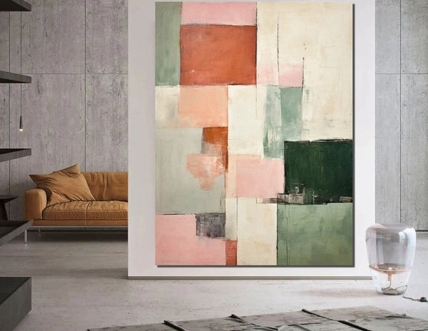 Modern Abstract Art for Bedroom, Hand Painted Wall Painting, Abstract Acrylic Wall Painting, Extra Large Paintings for Living Room, Simple Painting Ideas-Silvia Home Craft