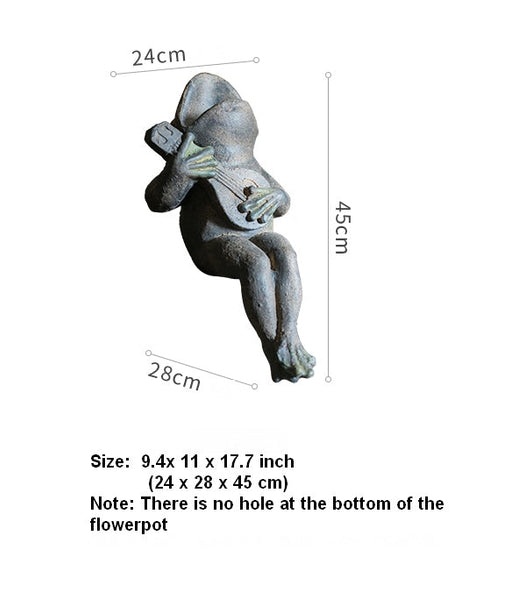 Garden Animal Statues, Unique Modern Garden Sculptures, Frog Flowerpot for Garden Decoration, Beautiful Cute Frog Statues, Creative Villa Outdoor Gardening Ideas-Silvia Home Craft