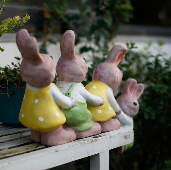 Lovely Rabbits Statues, Cute Rabbits in the Garden, Animal Resin Statue for Garden Ornament, Outdoor Decoration Ideas, Garden Ideas-Silvia Home Craft