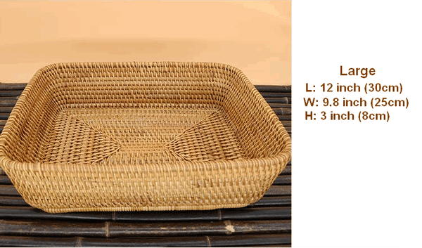 Small Rattan Storage Baskets, Storage Baskets for Shelves, Kitchen Storage Basket, Woven Storage Baskets for Bathroom-Silvia Home Craft