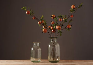 Rustic Artificial Large Pomegranate Fruit, Stem 36" Tall, Flower Arrangement-Silvia Home Craft