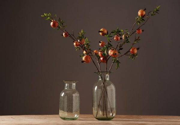Rustic Artificial Large Pomegranate Fruit, Stem 36" Tall, Flower Arrangement-Silvia Home Craft