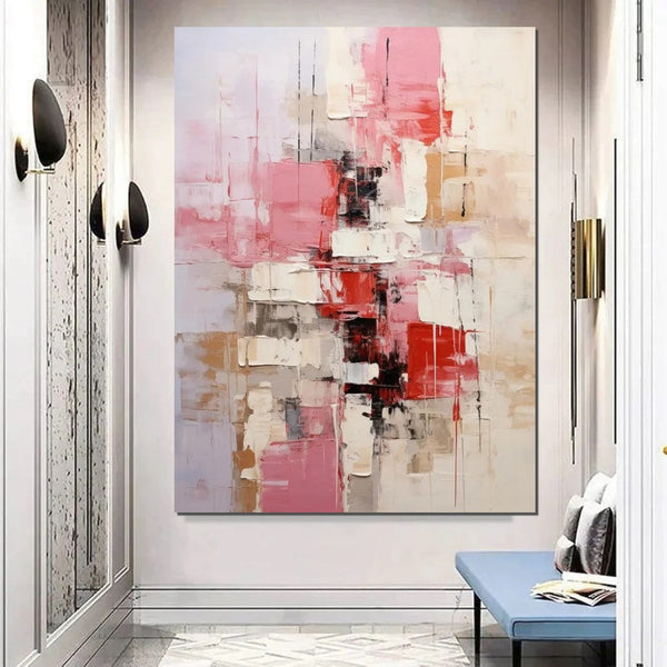 Bedroom Modern Wall Art Paintings, Palette Knife Paintings, Acrylic Paintings on Canvas, Abstract Painting for Living Room, Large Paintings Behind Sofa-Silvia Home Craft