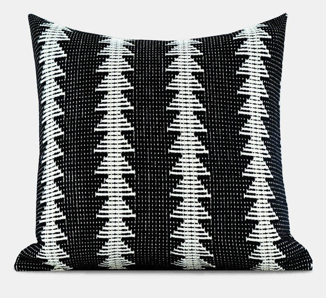 Black And White Pattern Contemporary Square Modern Throw Pillows, Monochrome Art, Chic Decor