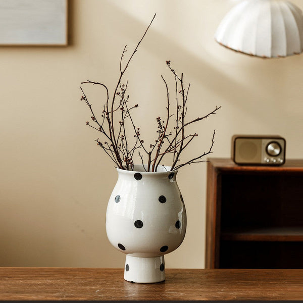 Small Flower Vases on Table, Handmade Water Holding Flower Vase, Ceramic Bud Vases, Modern Porcelain Flower Vases-Silvia Home Craft