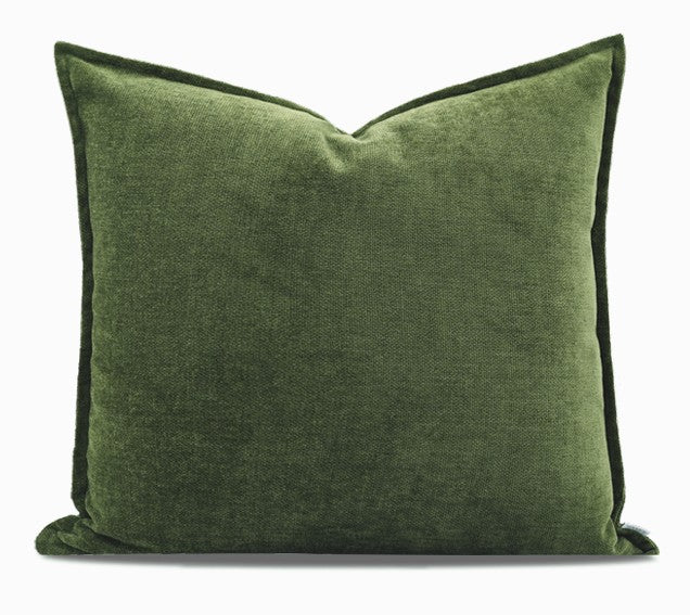 Large Throw Pillow for Interior Design, Simple Decorative Throw Pillows, Large Green Square Modern Throw Pillows for Couch, Contemporary Modern Sofa Pillows-Silvia Home Craft