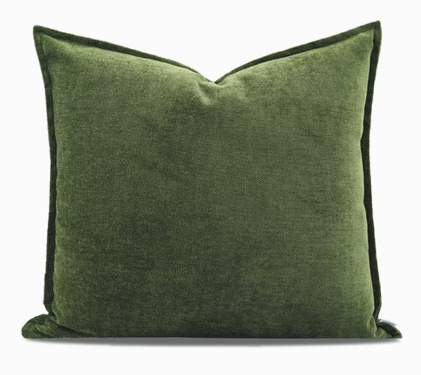Large Throw Pillow for Interior Design, Simple Decorative Throw Pillows, Large Green Square Modern Throw Pillows for Couch, Contemporary Modern Sofa Pillows-Silvia Home Craft