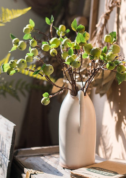 Green Apple Branch, Fruit Branch, Table Centerpiece, Beautiful Modern Flower Arrangement Ideas for Home Decoration, Simple Artificial Floral for Dining Room-Silvia Home Craft
