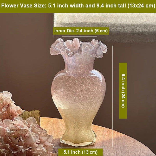 Bouquet Flower Vase, Vintage Glass Flower Vases, Creative Modern Vases for Living Room, Glass Bud Vases, Handmade Flower Vases on Table-Silvia Home Craft