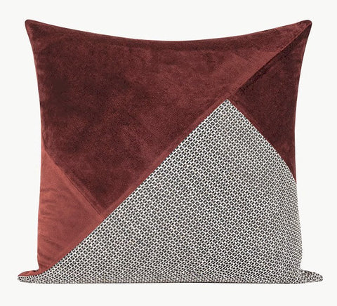 Red Modern Sofa Throw Pillows, Red Decorative Throw Pillows for Couch, Large Abstract Contemporary Throw Pillow for Interior Design-Silvia Home Craft