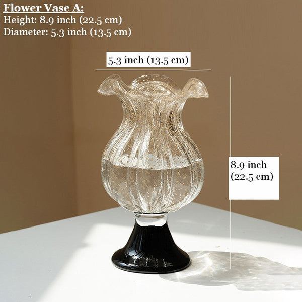 Mid Century Vases for Flowers, Contemporary Glass Vases, Handmade Modern Vases for Living Room, Unique Decorative Glass Vase, Centerpiece Vases on Table-Silvia Home Craft