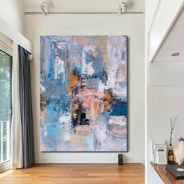 Large Acrylic Painting, Huge Paintings for Bedroom, Hand Painted Wall Art Painting, Modern Abstract Artwork-Silvia Home Craft