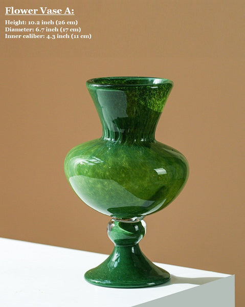 Contemporary Vase for Modern Home Decor, Unique Modern Glass Vase, Modern Glass Flower Vases, Handmade Liuli Vases, Centerpiece Vases on Table-Silvia Home Craft