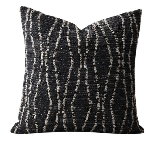 Modern Pillows for Dining Room, Modern Sofa Pillows, Large Modern Sofa Pillows, Decorative Throw Pillows for Couch, Black Contemporary Throw Pillows-Silvia Home Craft
