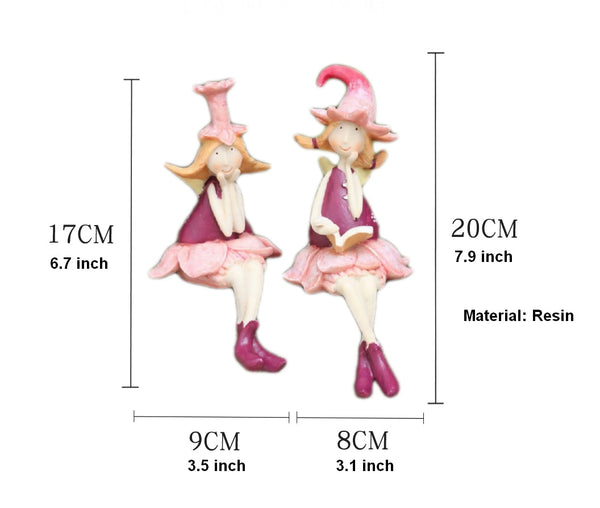Lovely Flower Fairy Statue for Garden, Beautiful Cute Garden Courtyard Ornaments, Creative Villa Outdoor Decor Gardening Ideas, Unique Modern Garden Sculptures-Silvia Home Craft