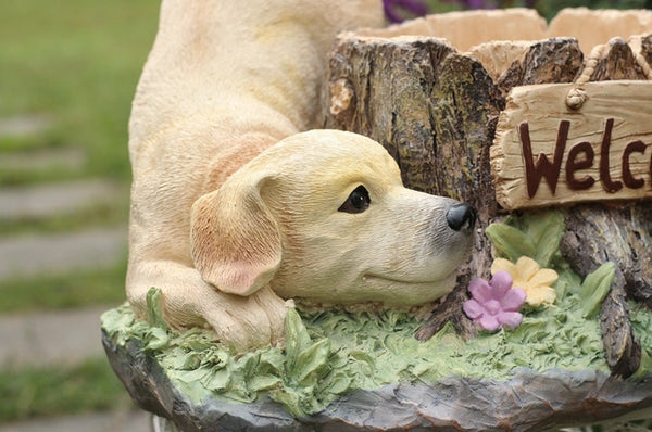 Large Dog Flowerpot, Unique Resin Statue for Garden, Villa Outdoor Decor Gardening Ideas, Creative Modern Statue for Garden Ornaments-Silvia Home Craft