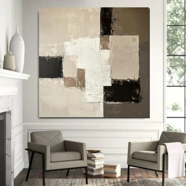 Canvas Painting for Living Room, Contemporary Abstract Artwork, Abstract Painting Ideas for Interior Design, Modern Wall Art Painting-Silvia Home Craft