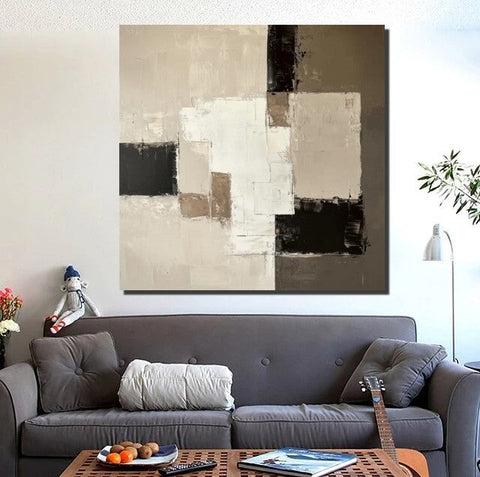 Canvas Painting for Living Room, Contemporary Abstract Artwork, Abstract Painting Ideas for Interior Design, Modern Wall Art Painting-Silvia Home Craft
