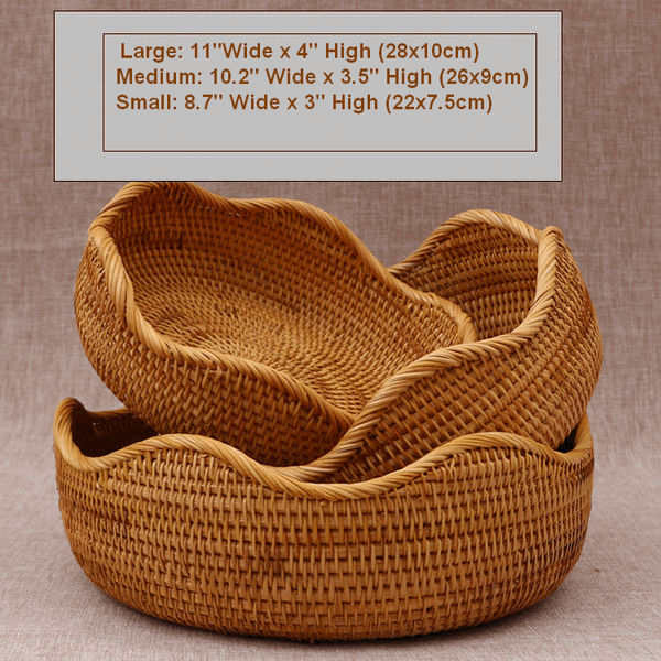Small Rattan Baskets, Round Storage Basket, Woven Storage Baskets, Kitchen Storage Baskets, Storage Baskets for Shelves-Silvia Home Craft