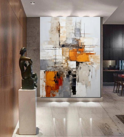 Bedroom Wall Art Paintings, Large Painting on Canvas, Acrylic Abstract Paintings, Buy Abstract Painting Online, Simple Modern Art-Silvia Home Craft